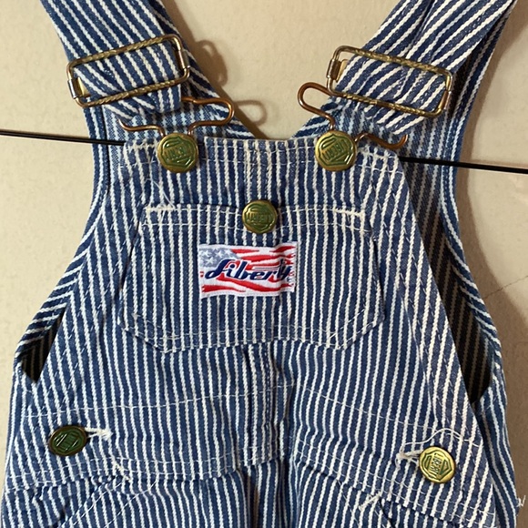 Adorable Hickory Stripe Liberty Bib Overalls - Picture 3 of 3
